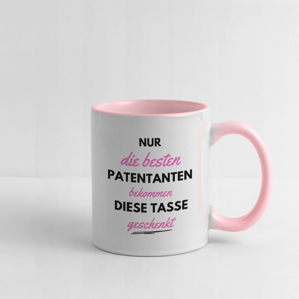 Tasse "Nur die besten Patentanten bekommen diese Tasse geschenkt" - Weiß/Pink