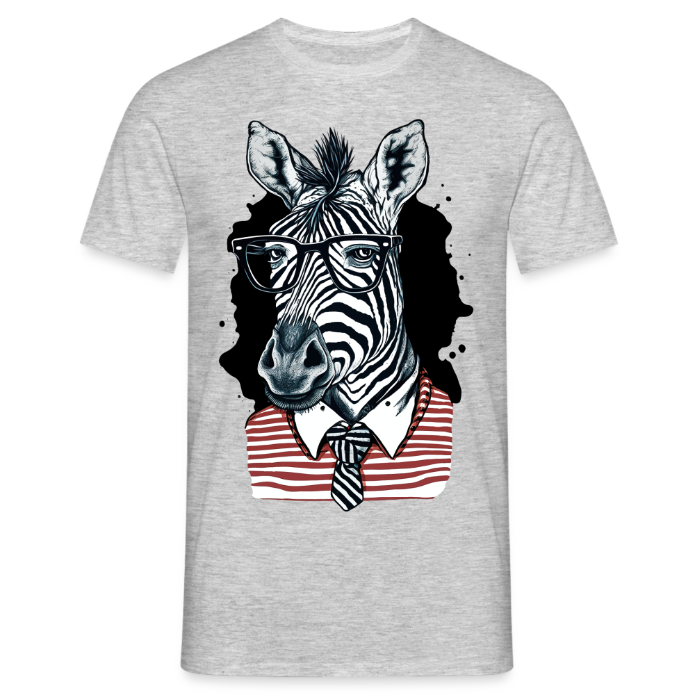 Männer T-Shirt "Cooles Zebra" - Grau meliert