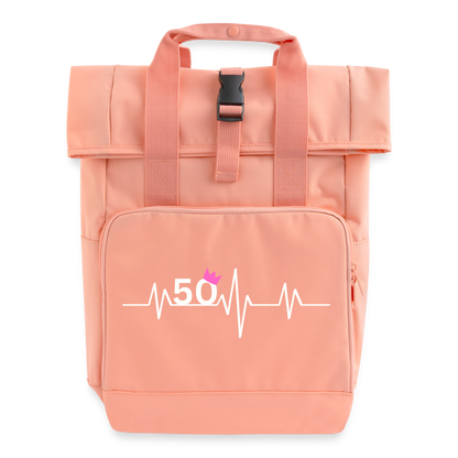 Rolltop Rucksack "50 mit rosa Krone" - Chintzrosa