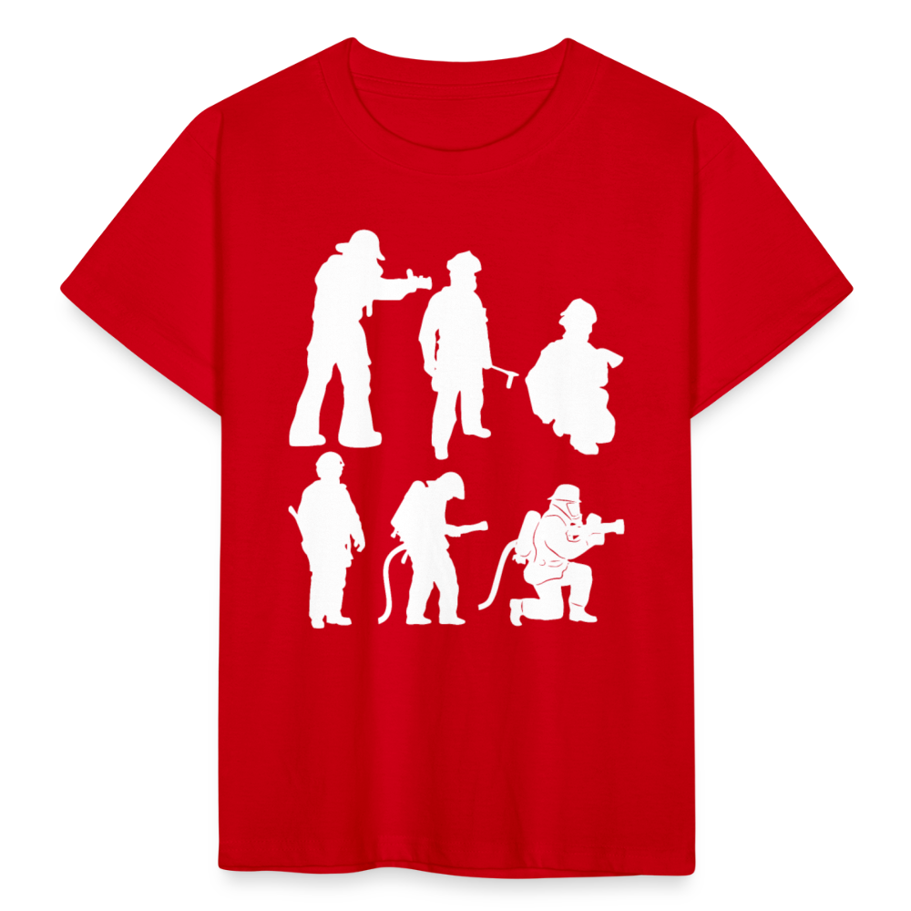 Kinder T-Shirt "Feuerwehrmänner" - Rot