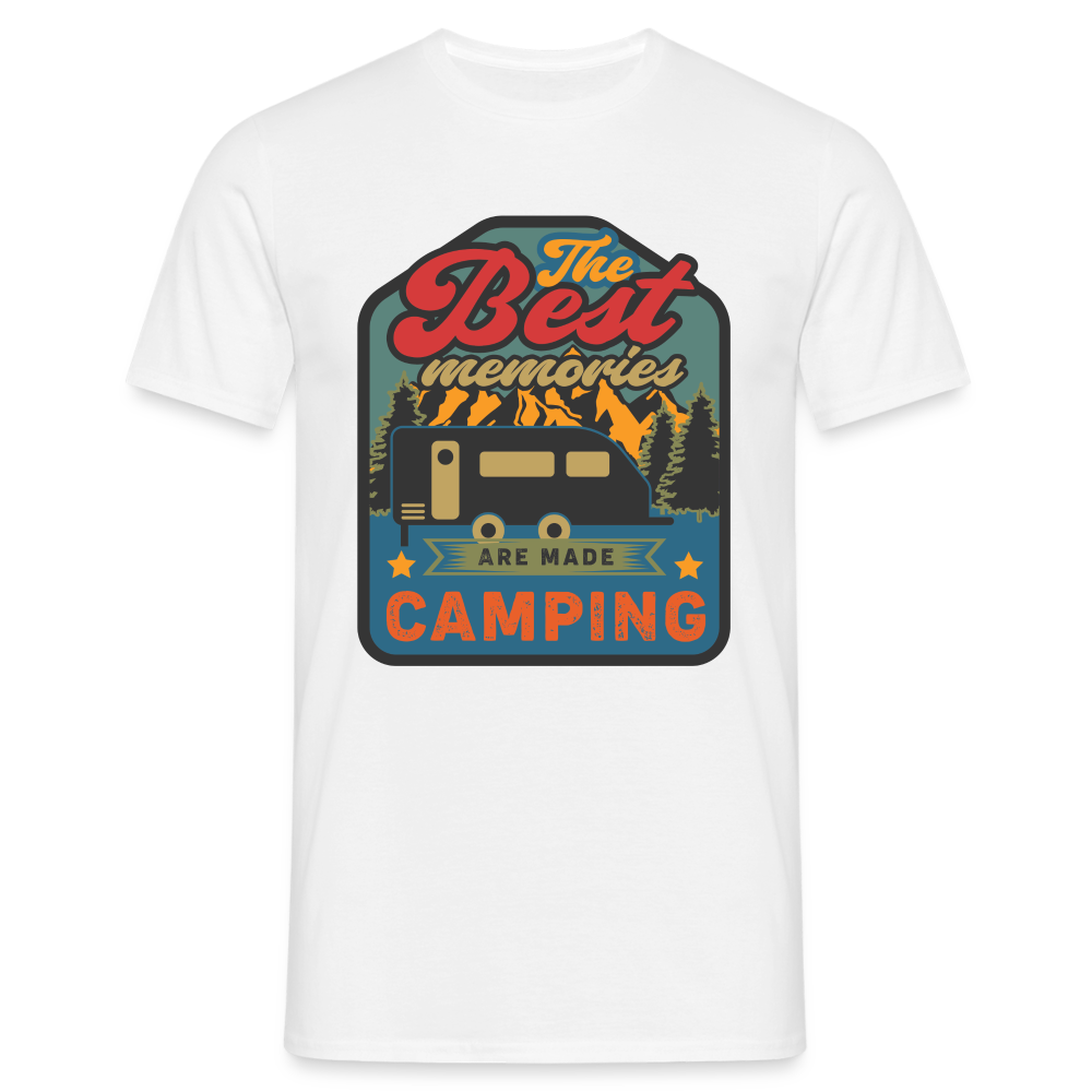 Männer T-Shirt "The best memories are made camping" - Weiß