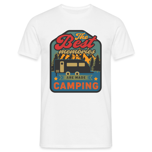 Männer T-Shirt "The best memories are made camping" - Weiß