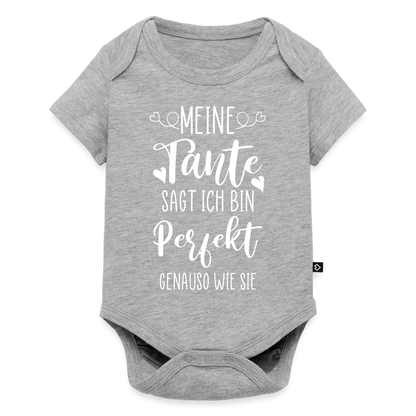 Baby Body "Meine Tante sagt ich bin perfekt - genauso wie sie" - Grau meliert