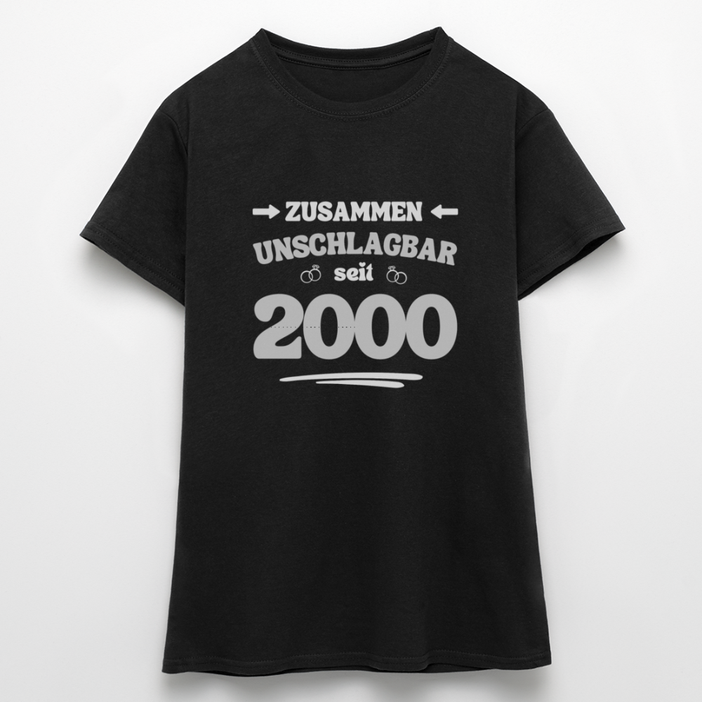 Frauen T-Shirt "Zusammen unschlagbar seit 2000" - Schwarz