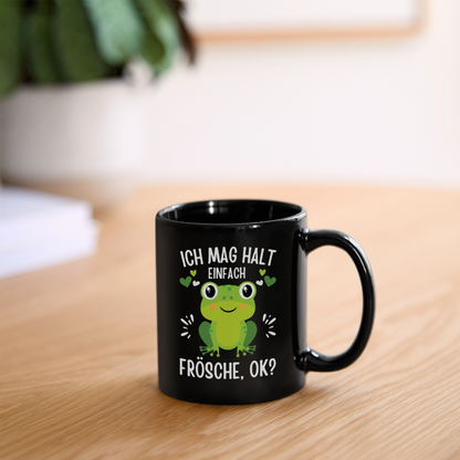 Tasse "Ich mag halt einfach Frösche" - Schwarz
