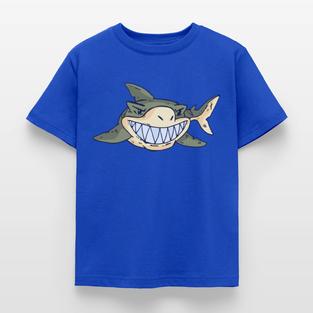 Kinder T-Shirt "Grüner Hai" - Royalblau