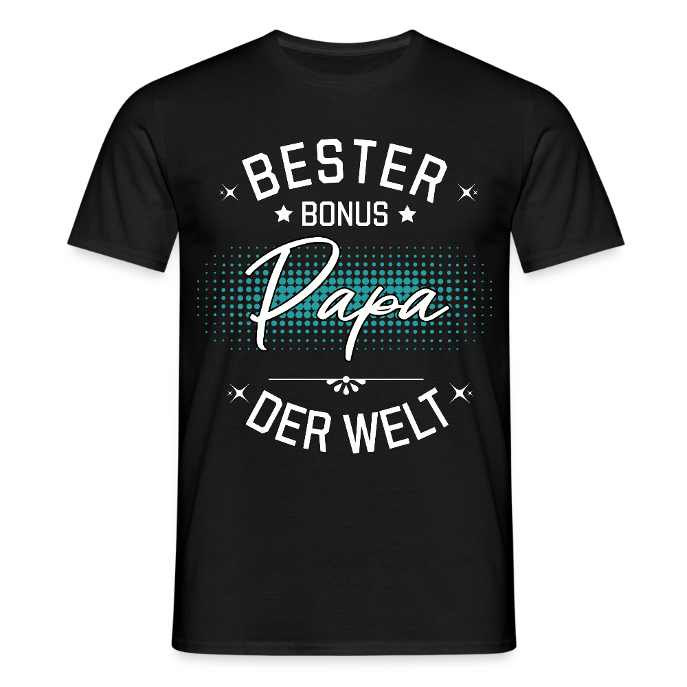 Männer T-Shirt "Bester Bonus Papa der Welt" - Schwarz