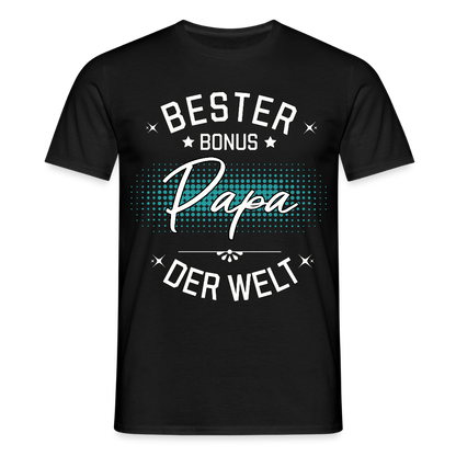 Männer T-Shirt "Bester Bonus Papa der Welt" - Schwarz
