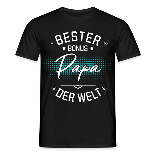 Männer T-Shirt "Bester Bonus Papa der Welt" - Schwarz