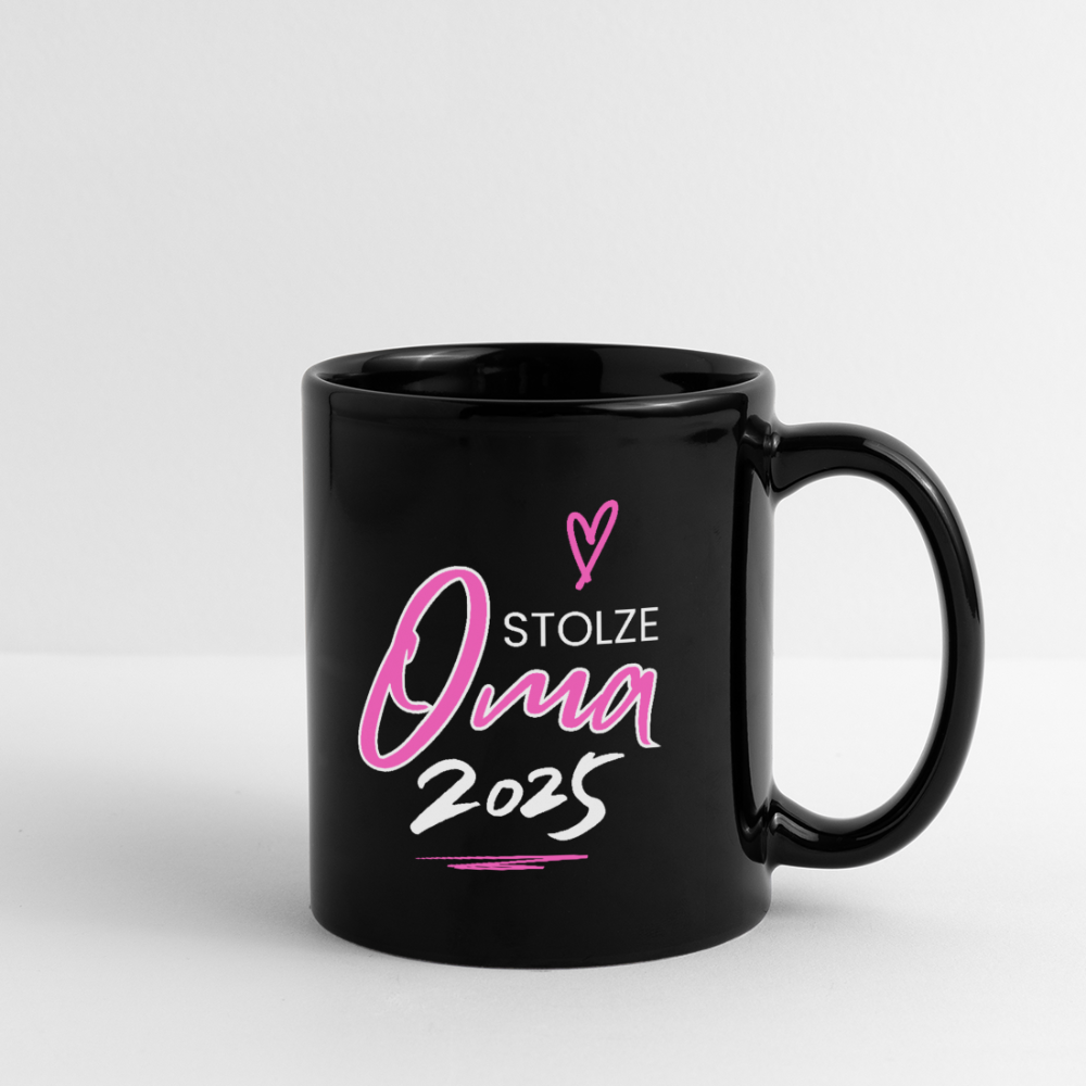 Tasse "Stolze Oma 2025" - Schwarz