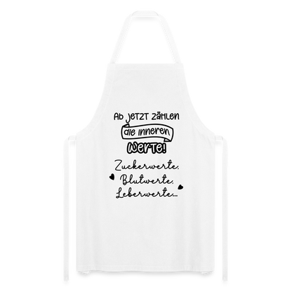 Kochschürze "Ab jetzt zählen die inneren Werte..." - Weiß