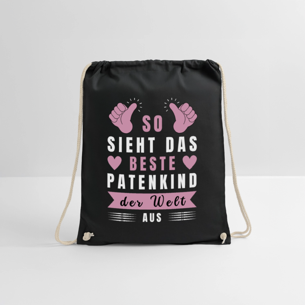 Turnbeutel "So sieht das beste Patenkind der Welt aus" - Schwarz