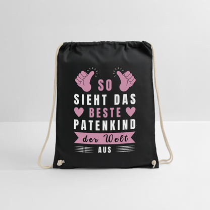 Turnbeutel "So sieht das beste Patenkind der Welt aus" - Schwarz