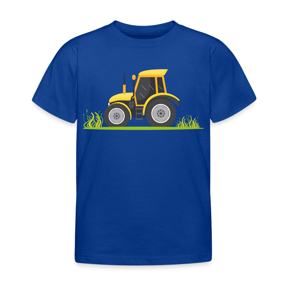 Kinder T-Shirt "Gelber Traktor" - Royalblau