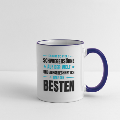 Tasse "Es gibt so viele Schwiegersöhne auf der Welt und ausgerechnet ich habe den besten" - Weiß/Kobaltblau