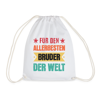 Turnbeutel "Für den allerbesten Bruder der Welt" - Weiß