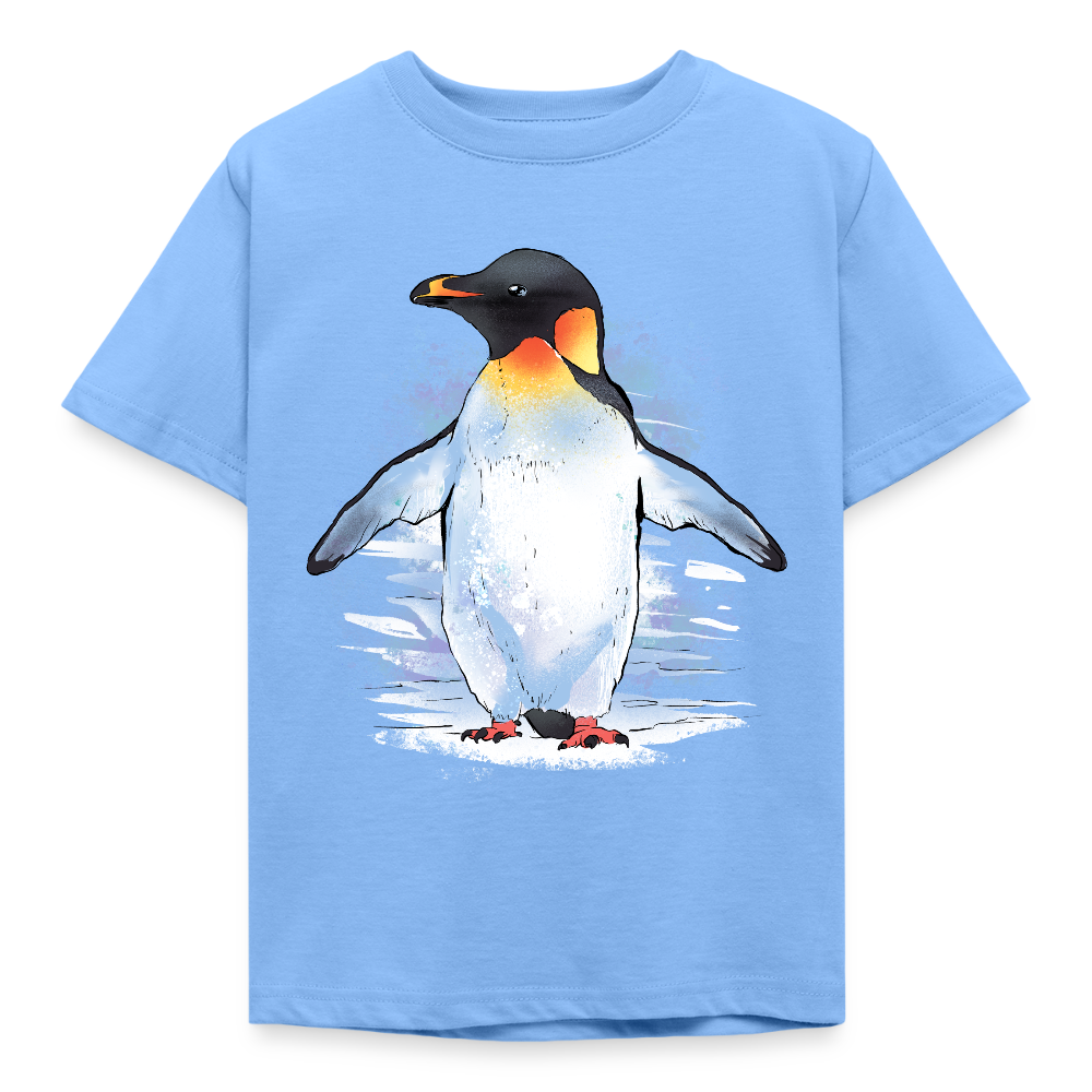 Kinder T-Shirt "Pinguin im Wasserfarben-Stil" - Himmelblau