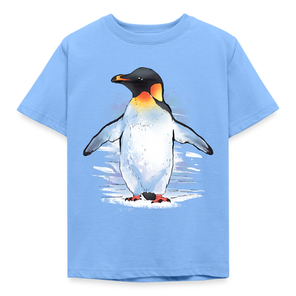 Kinder T-Shirt "Pinguin im Wasserfarben-Stil" - Himmelblau
