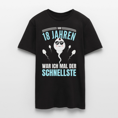 Männer T-Shirt "Vor 18 Jahren war ich mal der schnellste" - Schwarz