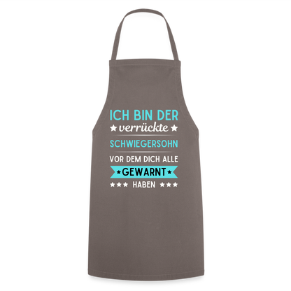 Kochschürze "Ich bin der verrückte Schwiegersohn vor dem dich alle gewarnt haben" - Grau