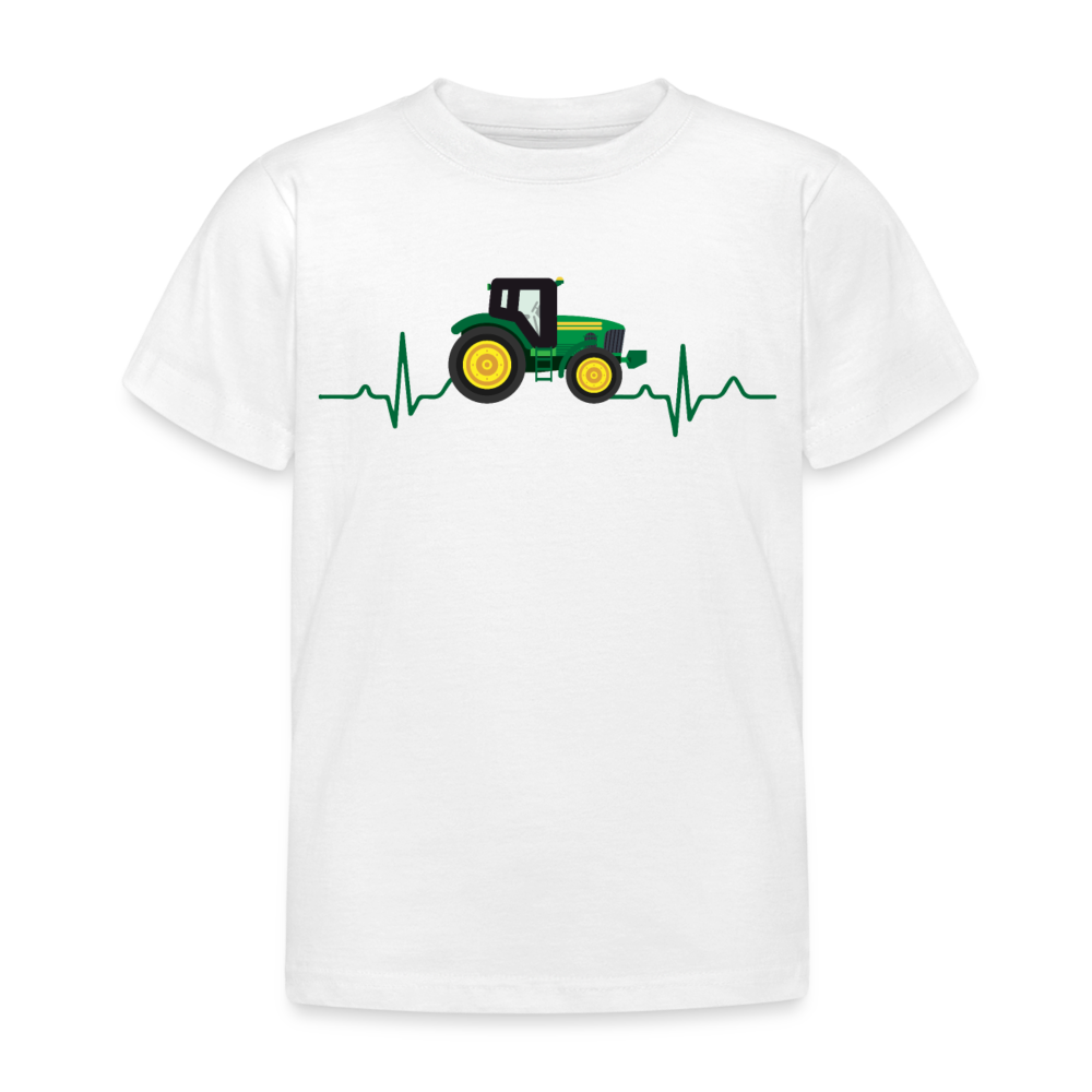 Kinder T-Shirt "Traktor Herzschlag" - Weiß