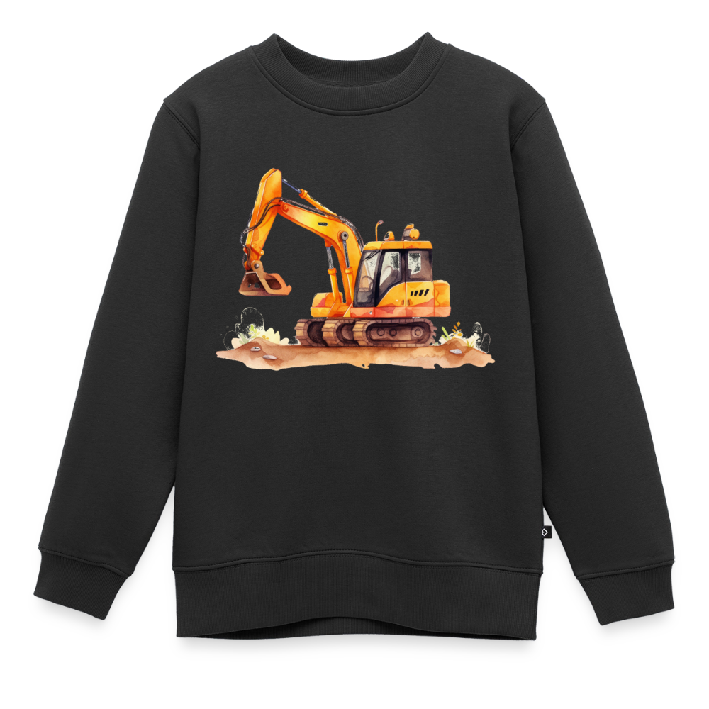 Kinder Pullover "Bagger im Wasserfarben-Stil" - Schwarz