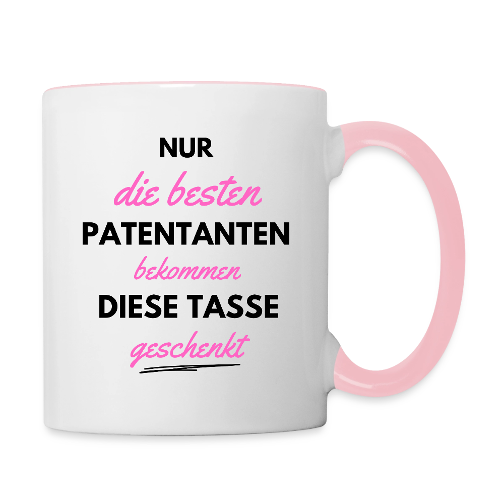 Tasse "Nur die besten Patentanten bekommen diese Tasse geschenkt" - Weiß/Pink