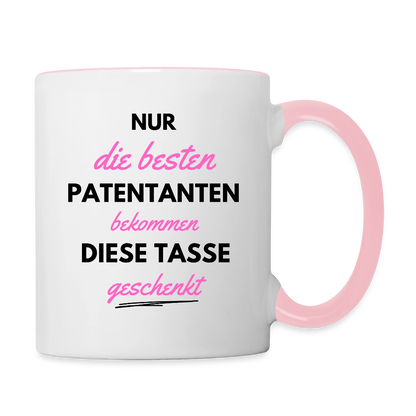 Tasse "Nur die besten Patentanten bekommen diese Tasse geschenkt" - Weiß/Pink