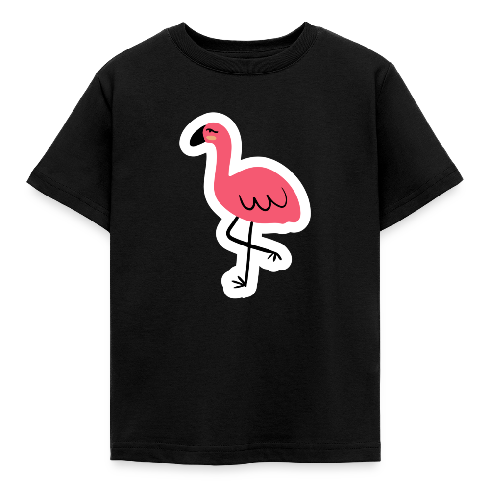 Kinder T-Shirt "Kleiner Flamingo" - Schwarz