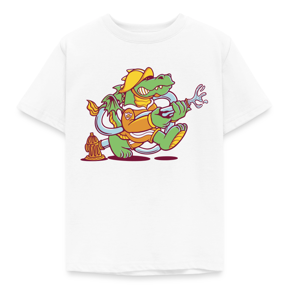 Kinder T-Shirt "Feuerwehr Drachen" - Weiß