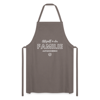 Kochschürze "Offiziell in der Familie aufgenommen" - Grau