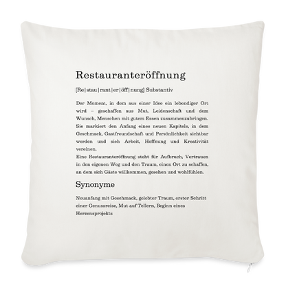 Sofakissen "Restauranteröffnung" (Definition) - Naturweiß 