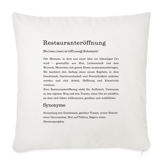 Sofakissen "Restauranteröffnung" (Definition) - Naturweiß 