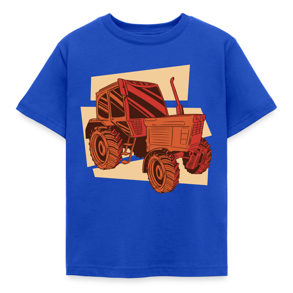 Kinder T-Shirt "Cooler roter Traktor" - Royalblau