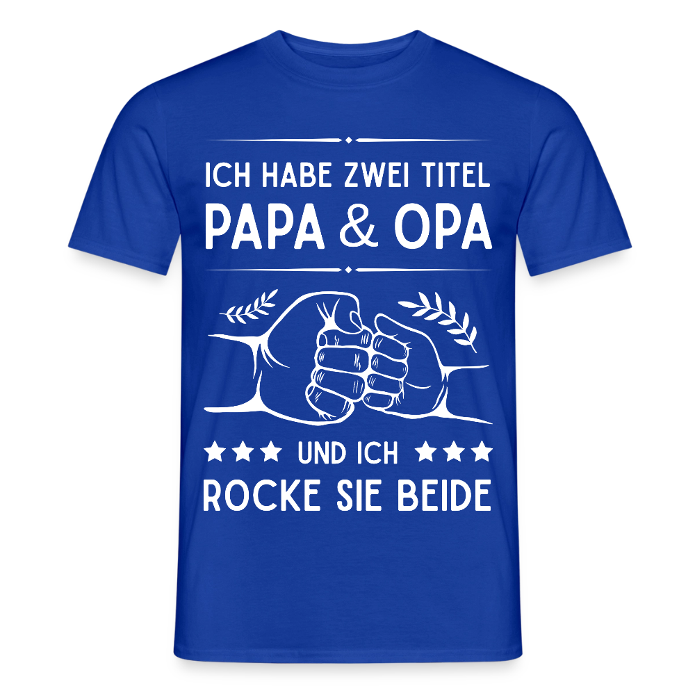 Männer T-Shirt "Ich habe zwei Titel - Papa und Opa" - Dunkelblau