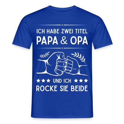 Männer T-Shirt "Ich habe zwei Titel - Papa und Opa" - Dunkelblau