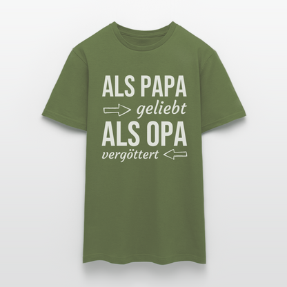 Männer T-Shirt "Als Papa geliebt als Opa vergöttert" - Militärgrün