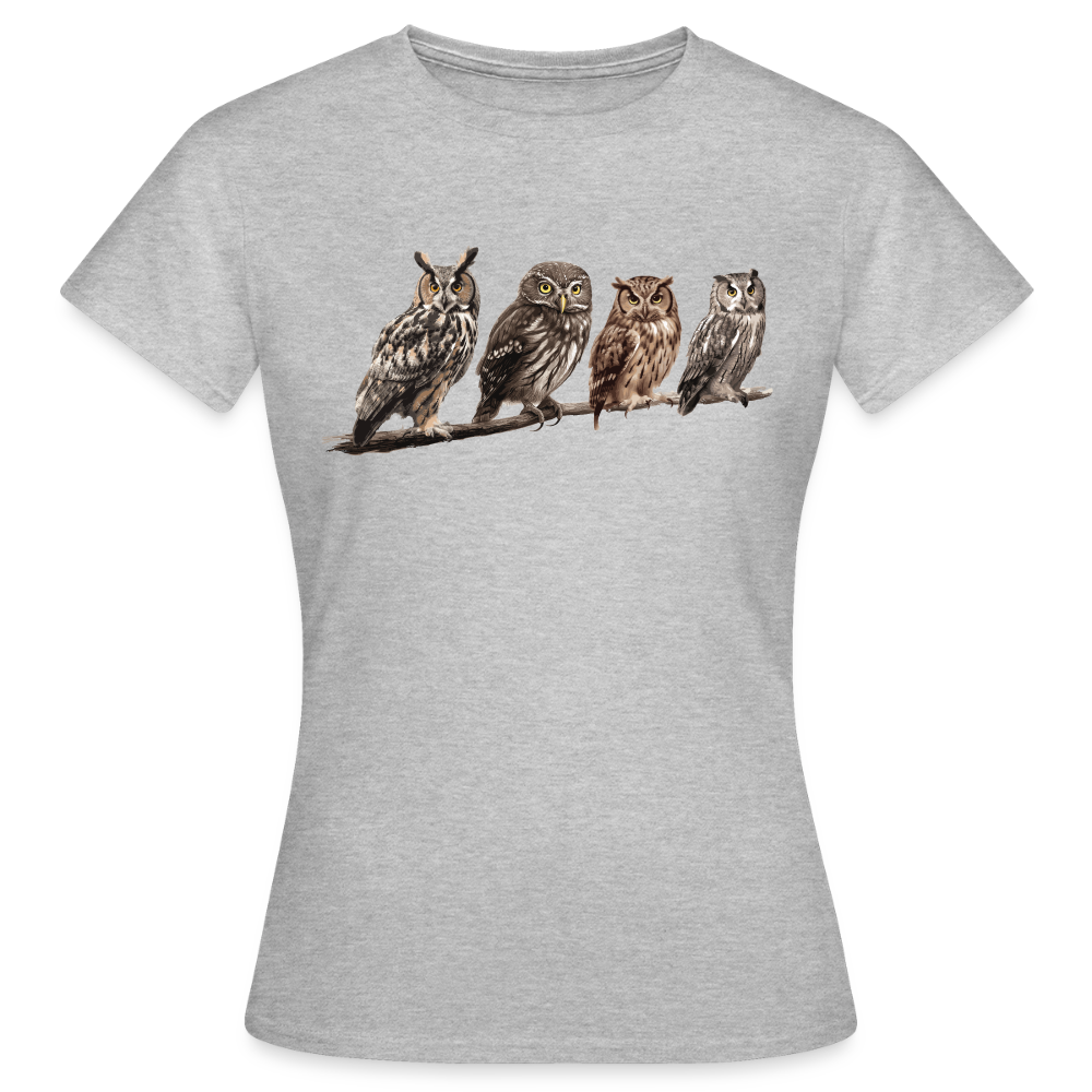 Frauen T-Shirt "Eulenmotiv" - Grau meliert
