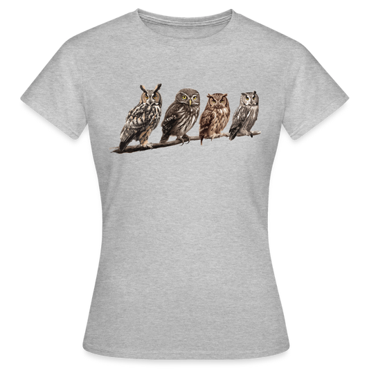 Frauen T-Shirt "Eulenmotiv" - Grau meliert