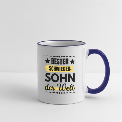 Tasse "Bester Schwiegersohn der Welt" - Weiß/Kobaltblau