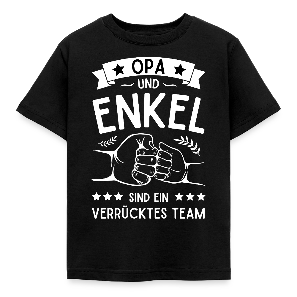 Kinder T-Shirt "Opa und Enkel sind ein verrücktes Team" - Schwarz
