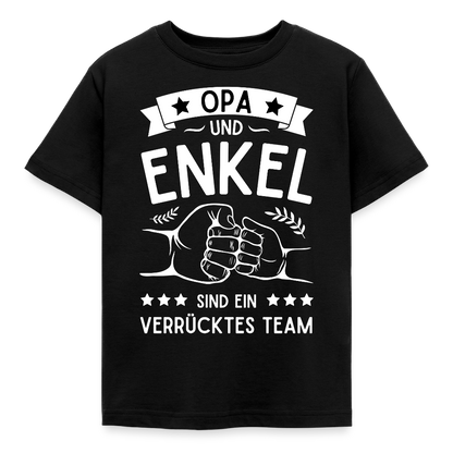 Kinder T-Shirt "Opa und Enkel sind ein verrücktes Team" - Schwarz