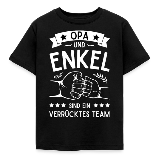 Kinder T-Shirt "Opa und Enkel sind ein verrücktes Team" - Schwarz