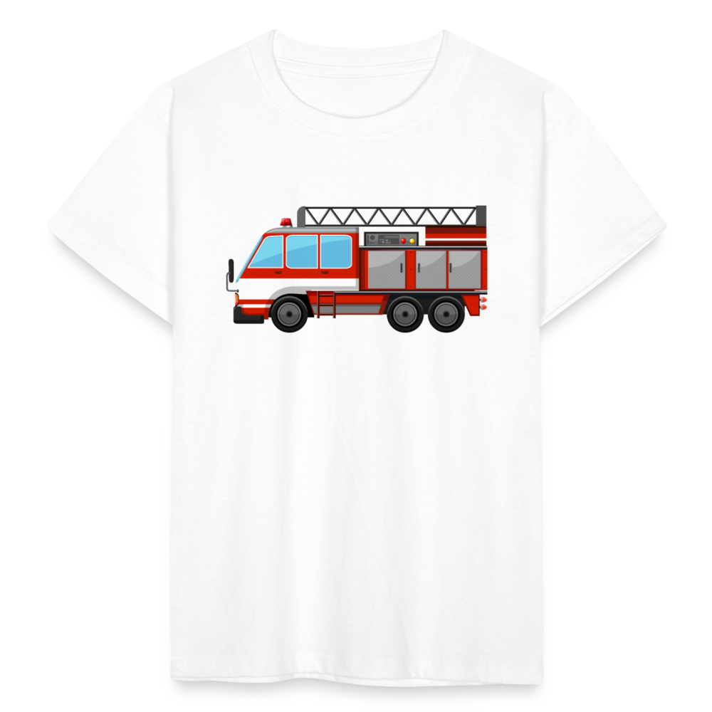 Kinder T-Shirt "Klassisches Feuerwehr-Auto" - Weiß