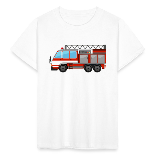 Kinder T-Shirt "Klassisches Feuerwehr-Auto" - Weiß