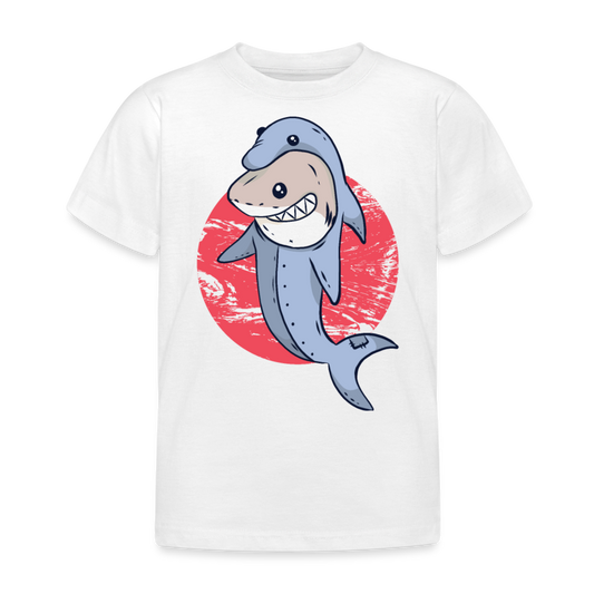 Kinder T-Shirt "Hai als Delfin verkleidet" - Weiß