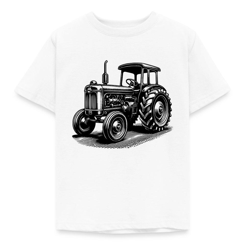 Kinder T-Shirt "Traktor Zeichnung" - Weiß