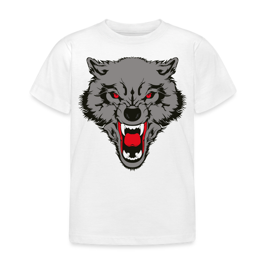 Kinder T-Shirt mit bösem Wolf - Weiß