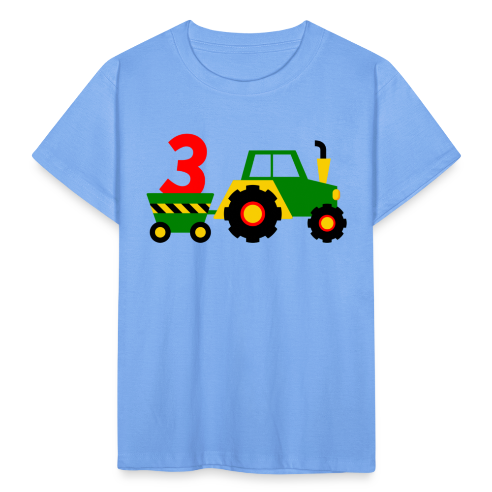 Kinder T-Shirt "3 Jahre" mit Traktor-Motiv - Himmelblau