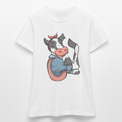 Frauen T-Shirt "Starke Kuh" - Weiß